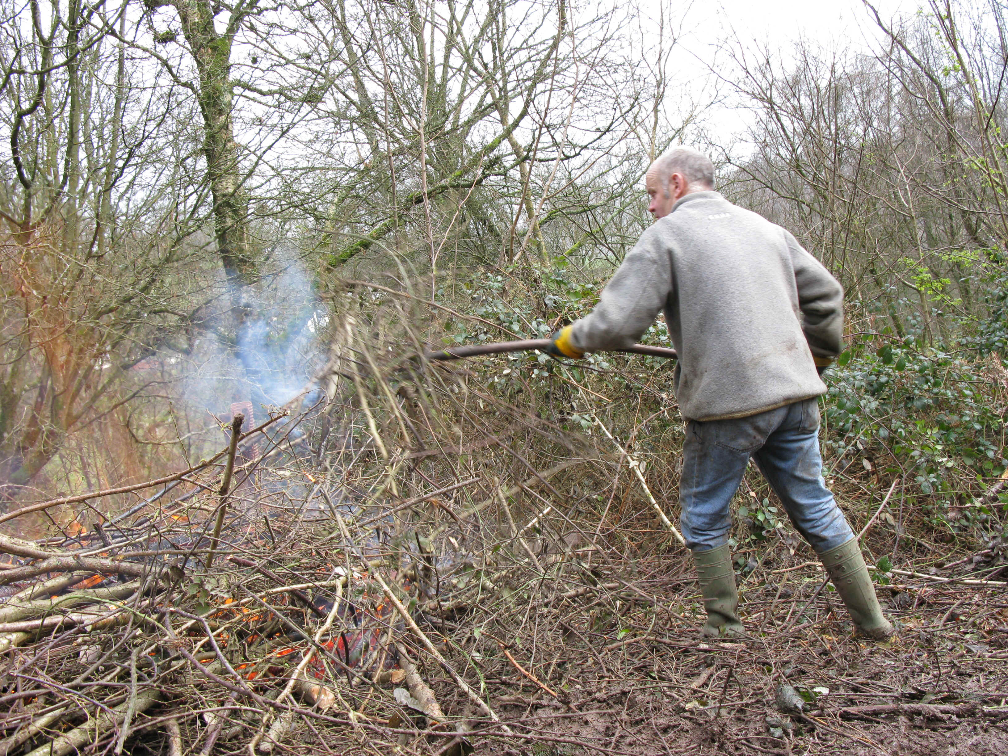 Peter burning in coppice area.JPG (3978124 bytes)